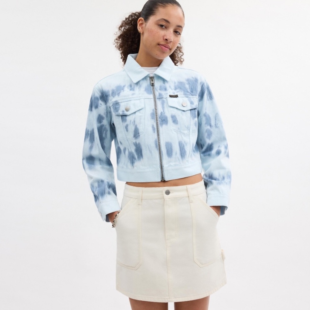 NWT Coach Acid Wash Denim Blue Jacket CU882